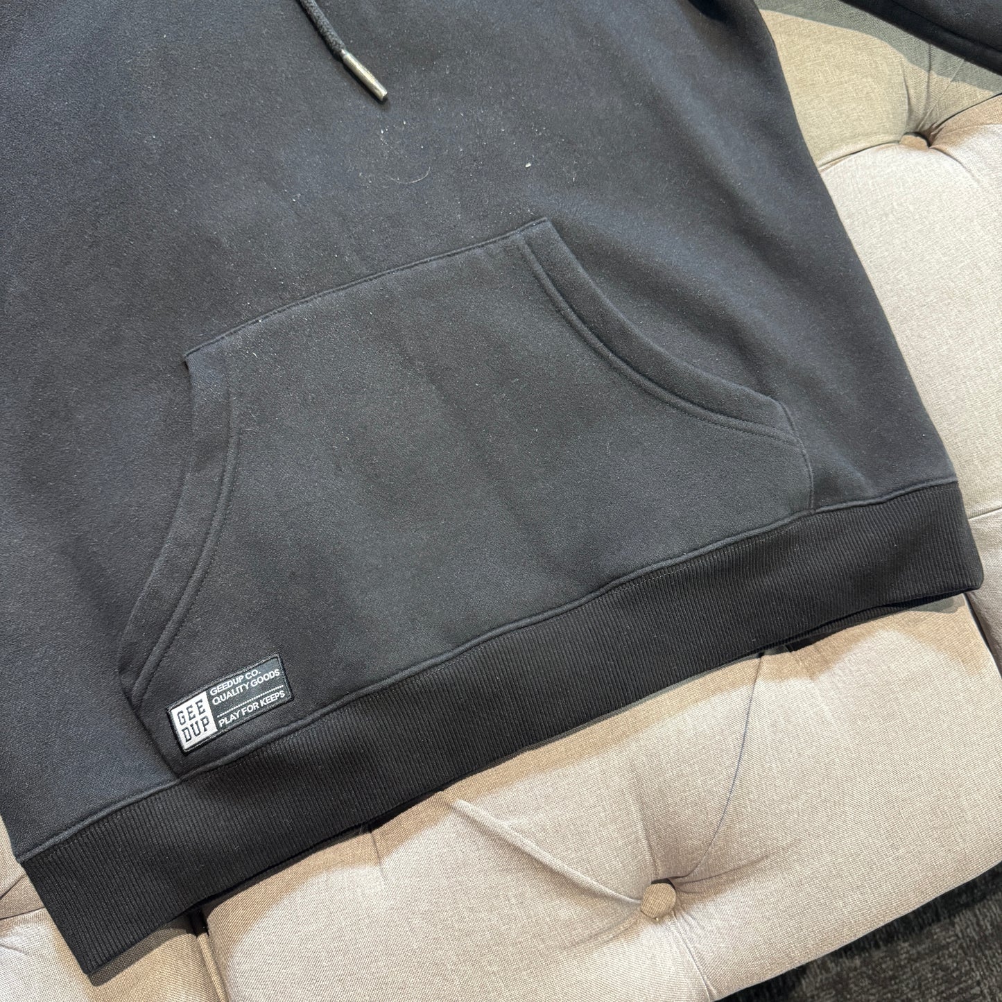 Geedup Hood Logo Hoodie 'Black White' (Second hand)