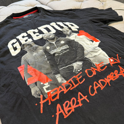 Geedup X Spotify A1 Headie One RV Abra Cadabra T-shirt 'Black Red' (Second hand)