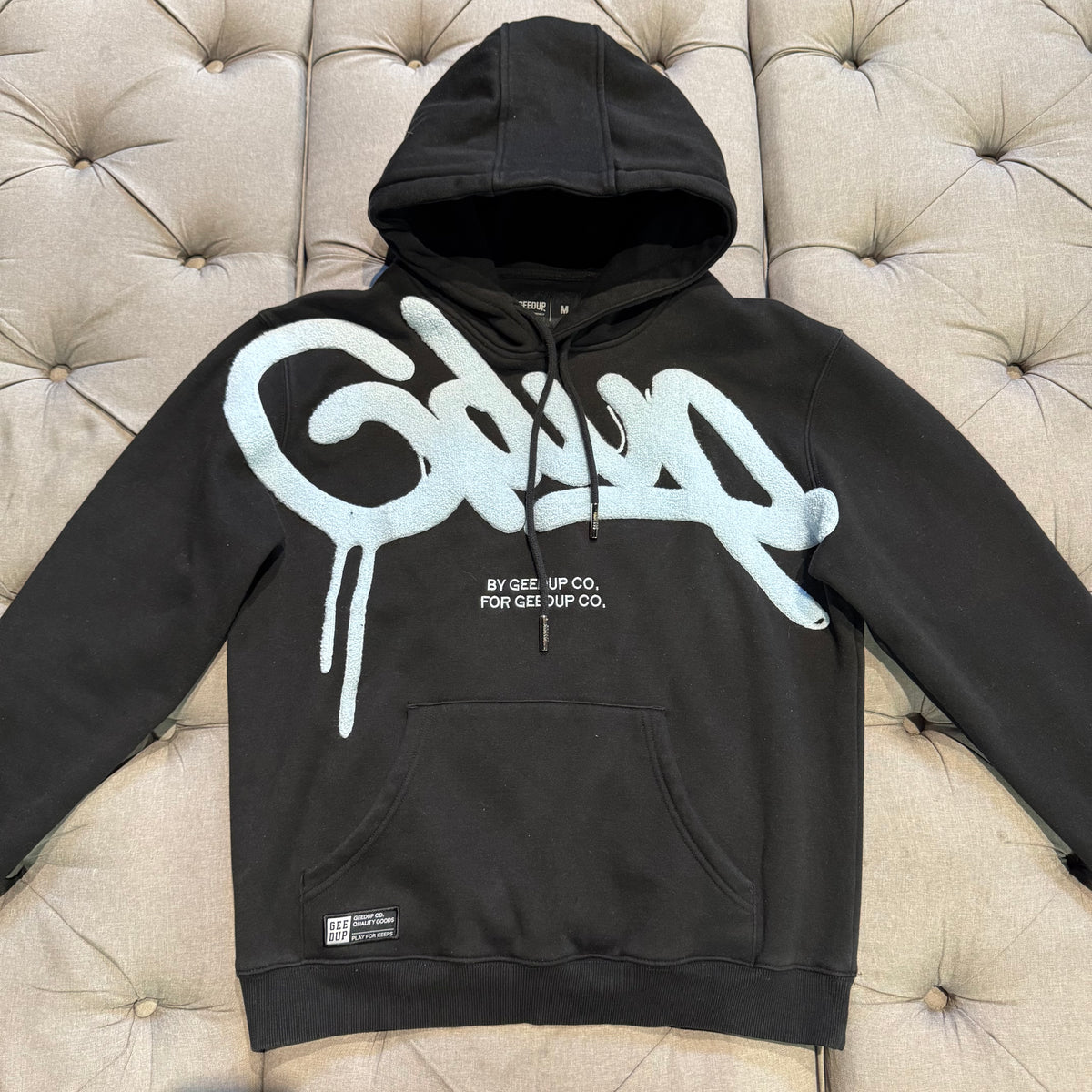 Geedup Handstyle Hoodie 'Black Baby Blue' (Second hand)