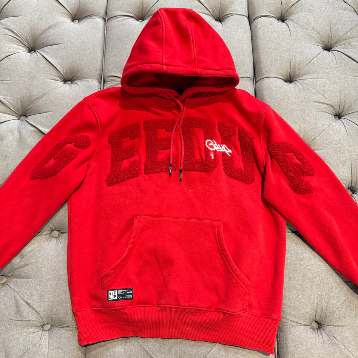 Geedup Team Logo Script Hoodie 'Triple Red' (Second hand)