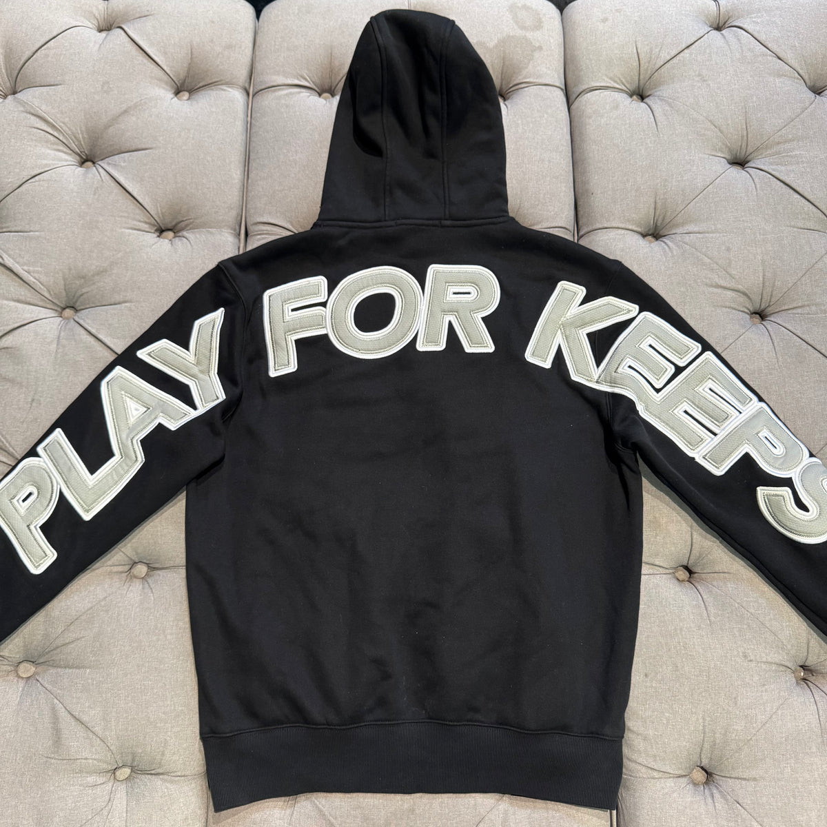 Geedup Play For Keeps Hoodie 'Black White Grey' (Second hand)
