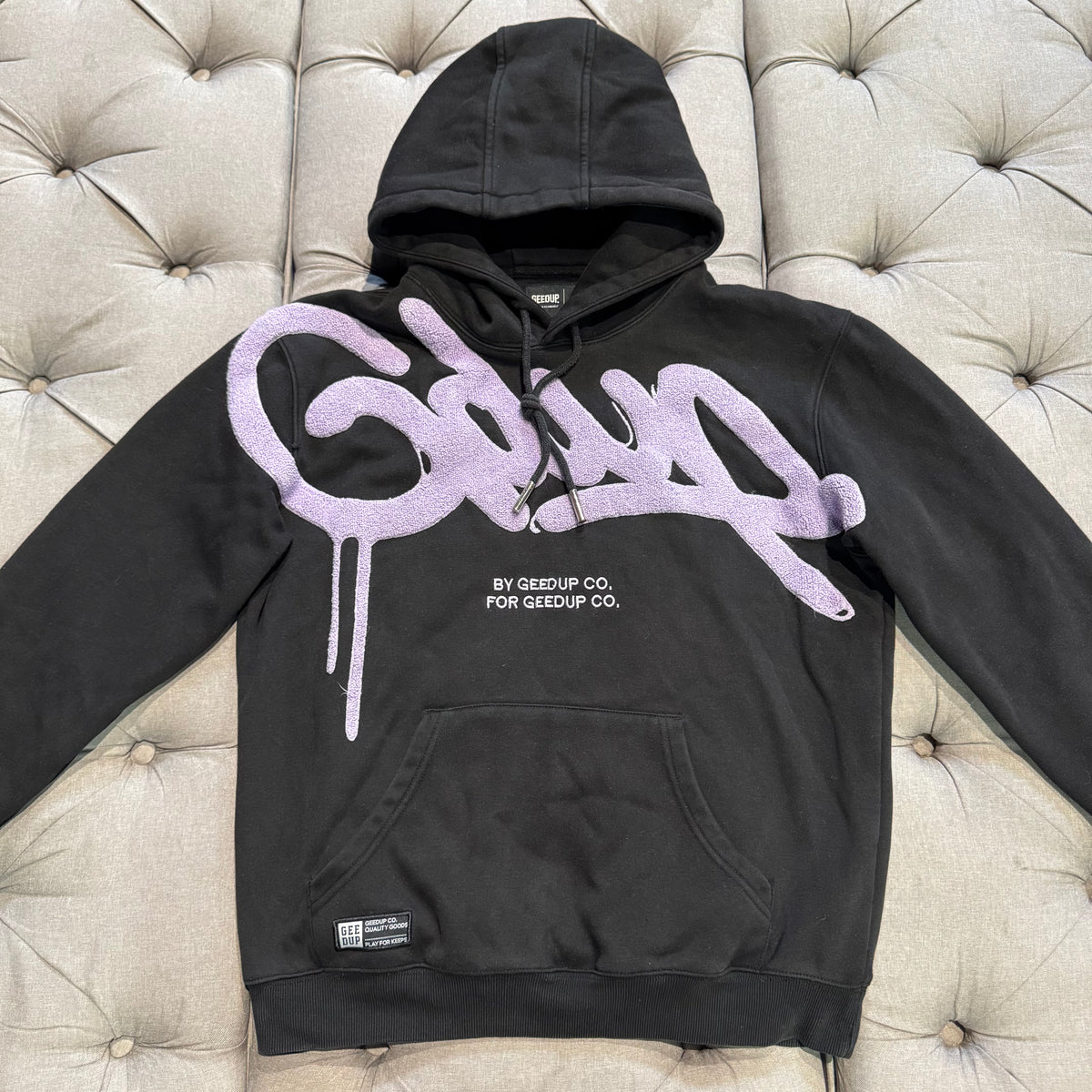 Geedup Handstyle Hoodie 'Black Purple' (Second hand)