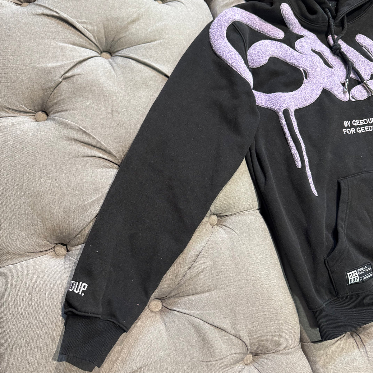 Geedup Handstyle Hoodie 'Black Purple' (Second hand)