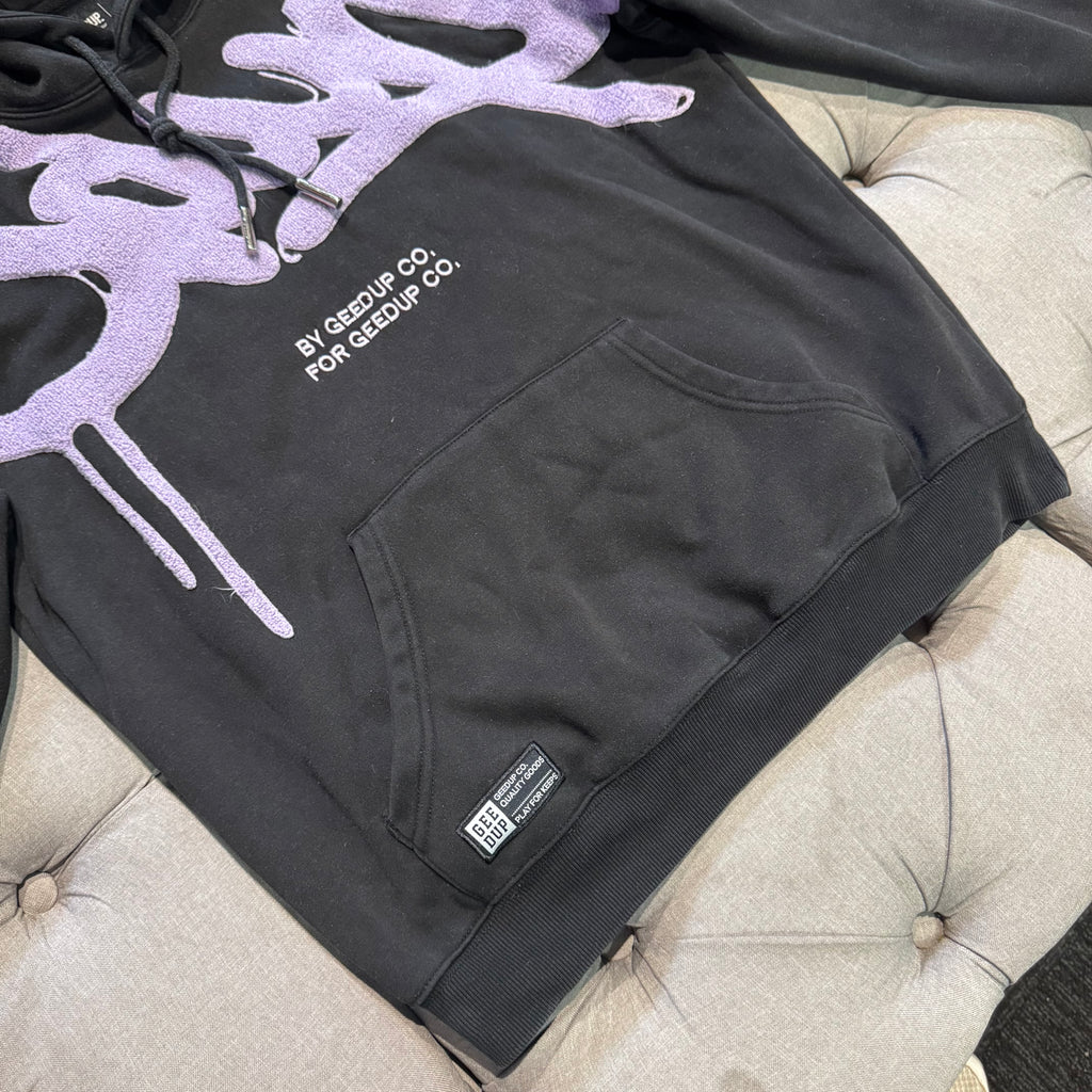 Geedup Handstyle Hoodie 'Black Purple' (Second hand)