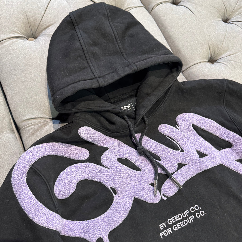 Geedup Handstyle Hoodie 'Black Purple' (Second hand)