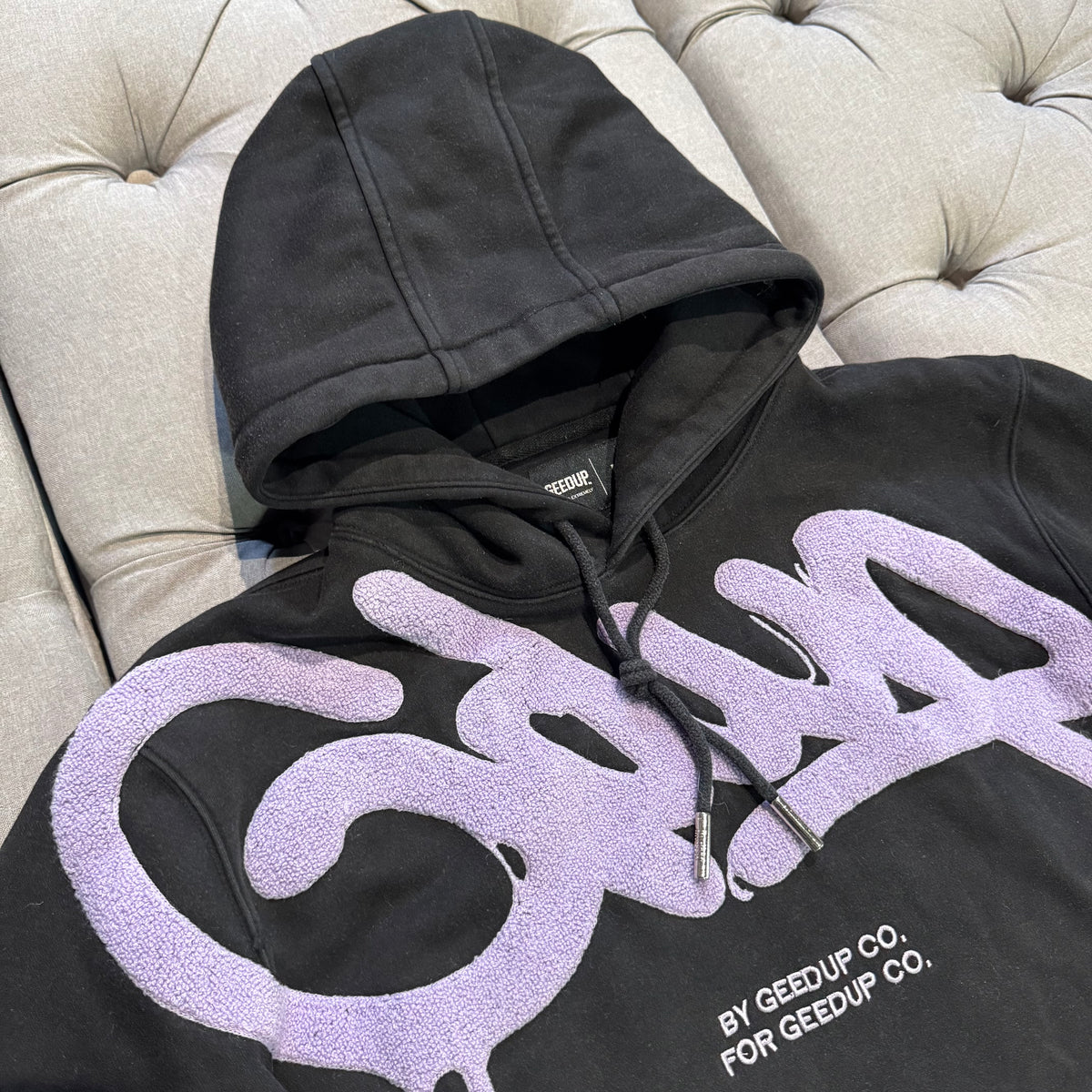 Geedup Handstyle Hoodie 'Black Purple' (Second hand)