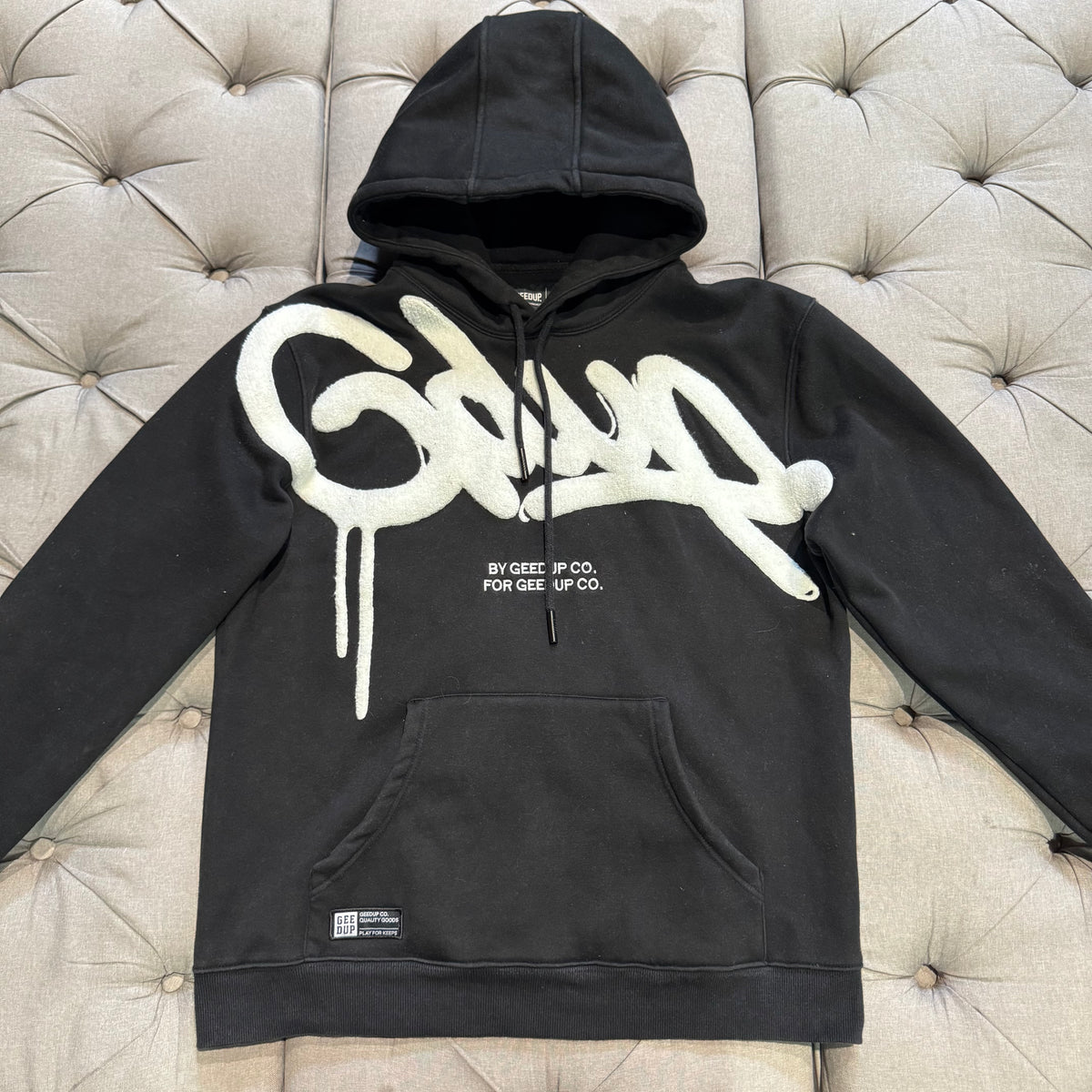 Geedup Handstyle Hoodie 'Black White' (Second hand)