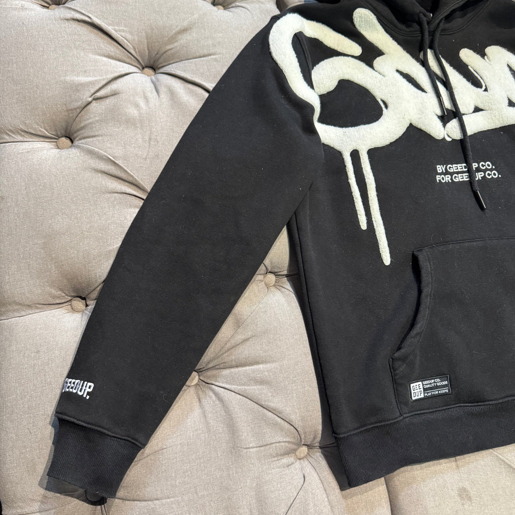 Geedup Handstyle Hoodie 'Black White' (Second hand)