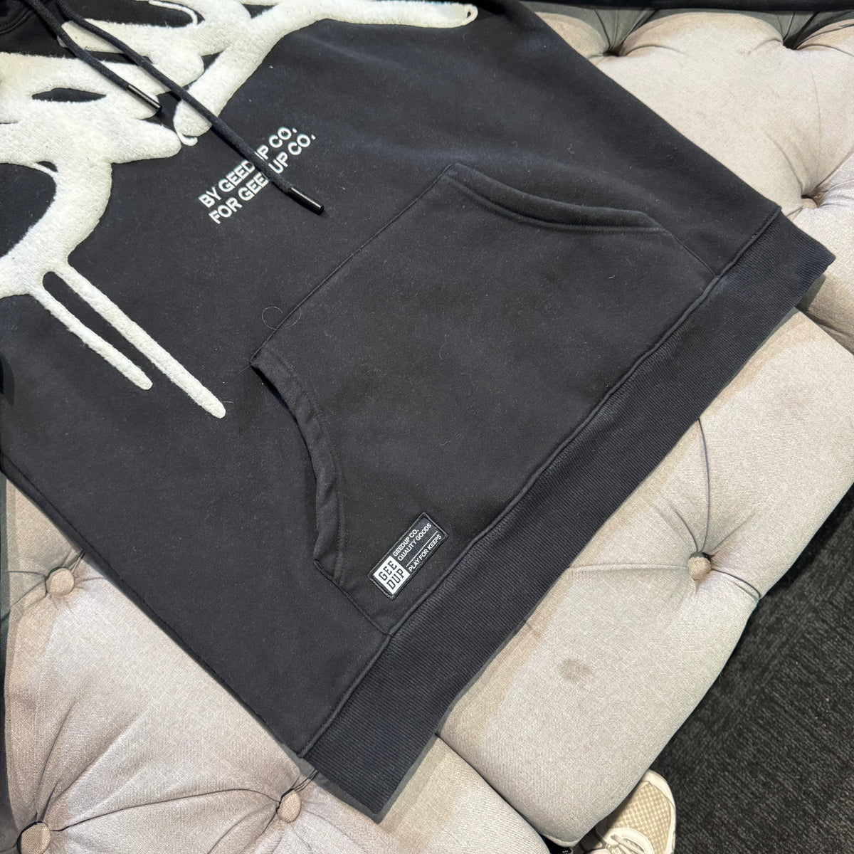 Geedup Handstyle Hoodie 'Black White' (Second hand)