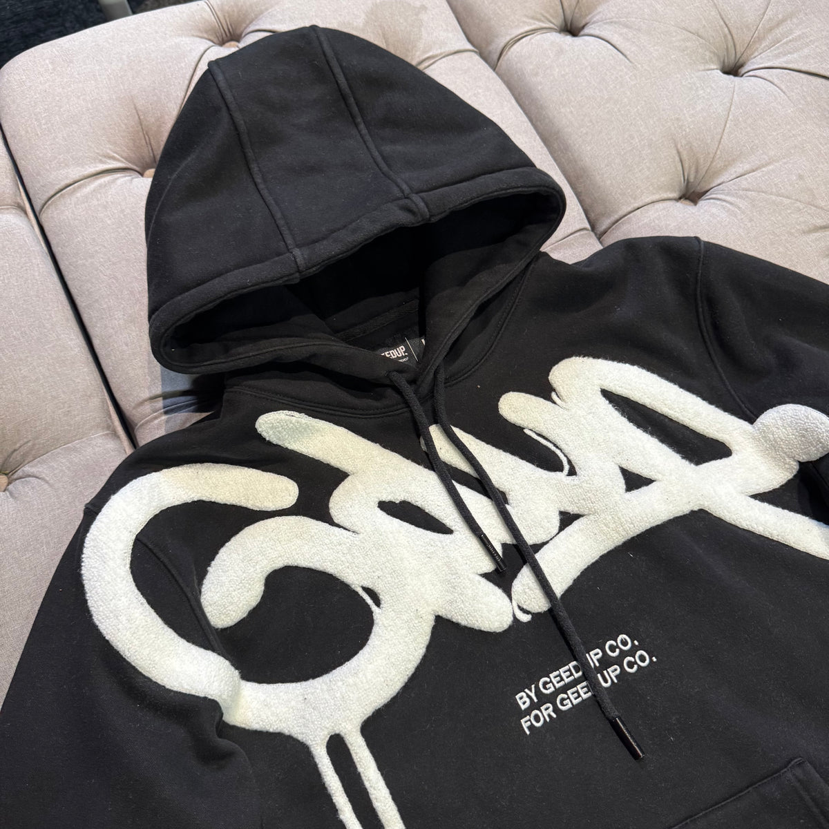 Geedup Handstyle Hoodie 'Black White' (Second hand)