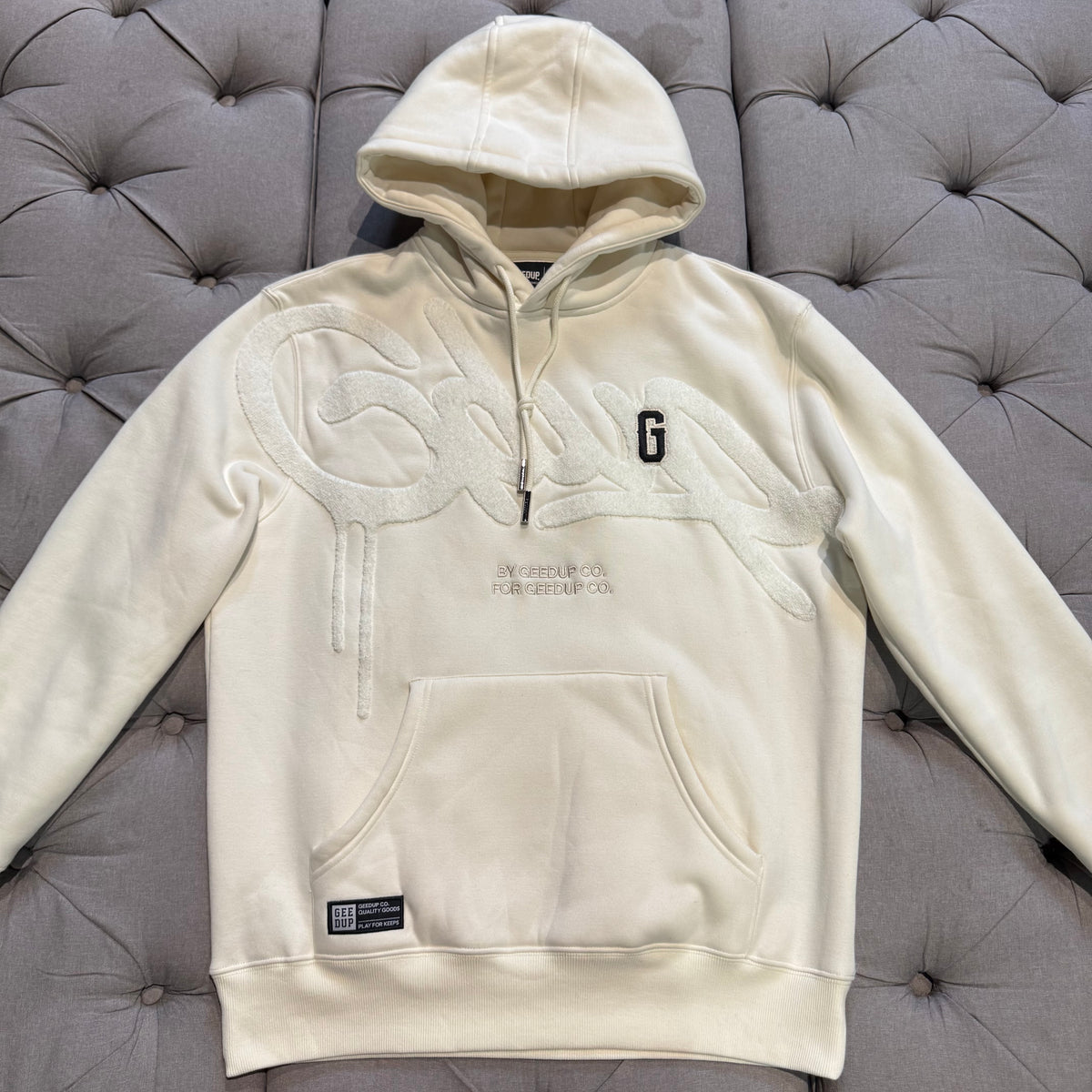Geedup G Logo Handstyle Hoodie 'Cream' (Second hand)