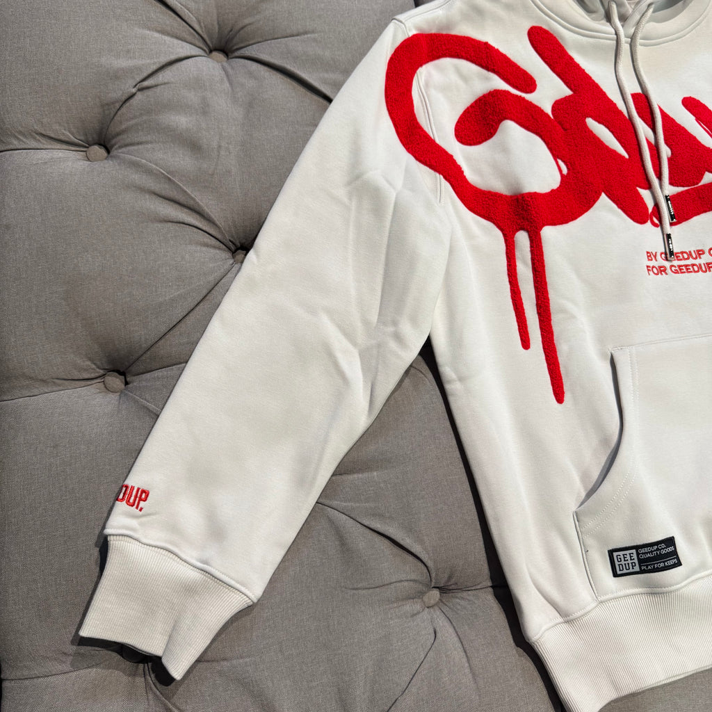 Geedup G Logo Handstyle Hoodie 'Grey Red' (Brand New)