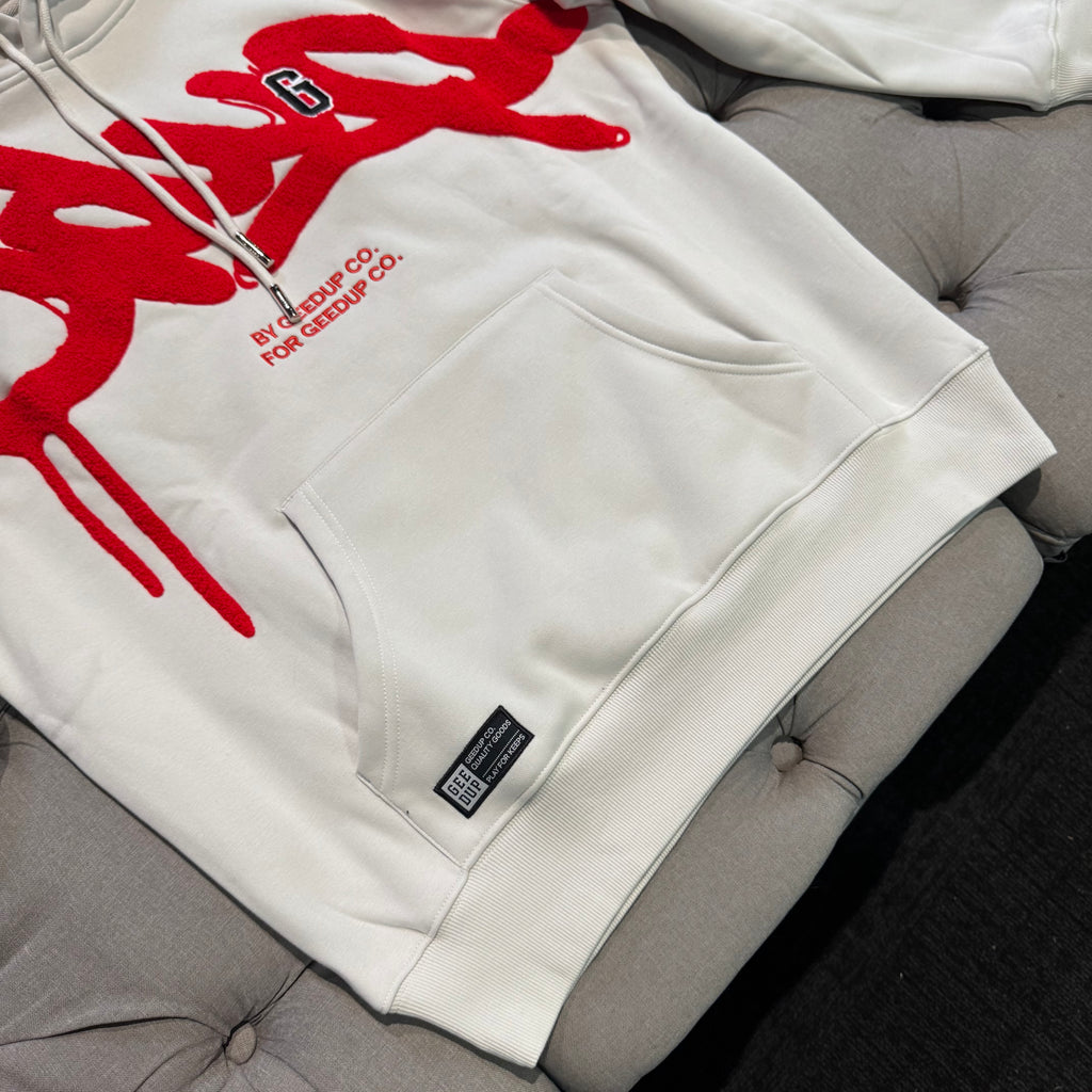 Geedup G Logo Handstyle Hoodie 'Grey Red' (Brand New)