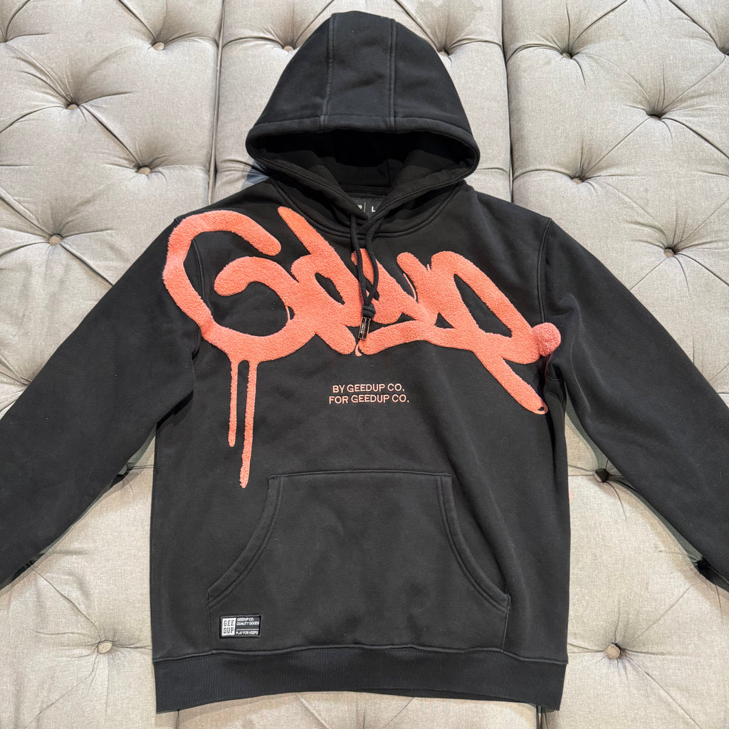 Geedup Handstyle Hoodie 'Black Peach' (Second hand)
