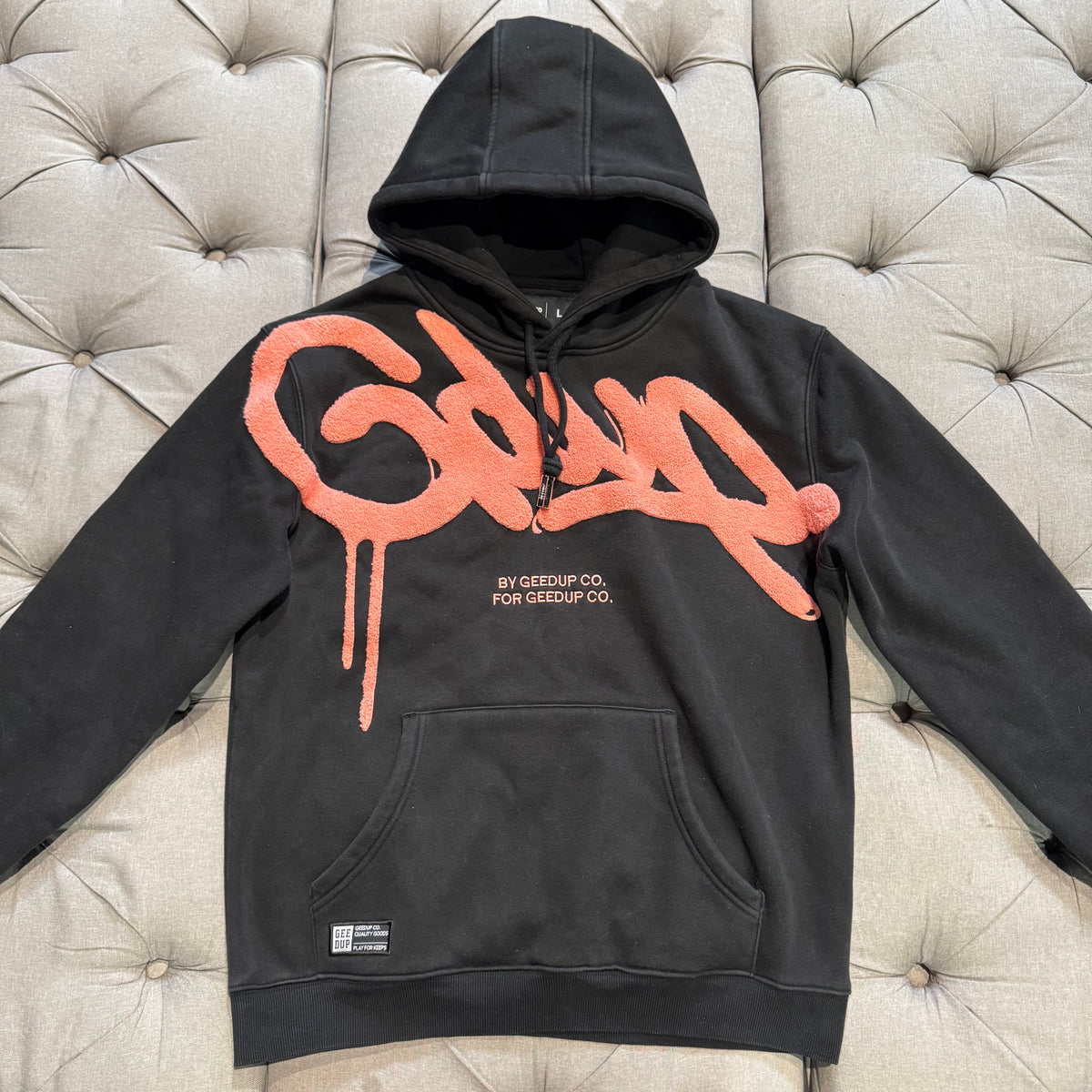 Geedup Handstyle Hoodie 'Black Peach' (Second hand)