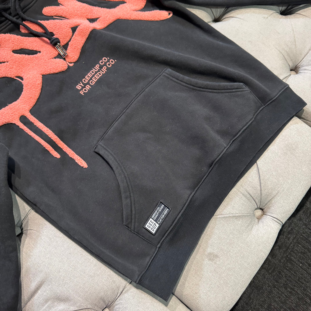 Geedup Handstyle Hoodie 'Black Peach' (Second hand)