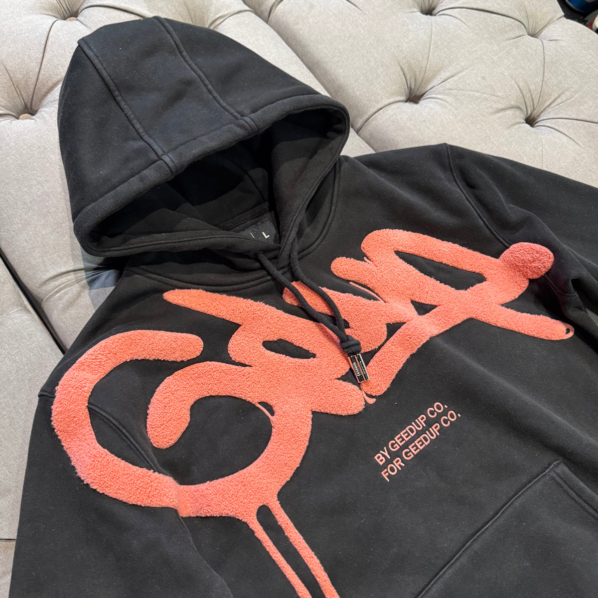 Geedup Handstyle Hoodie 'Black Peach' (Second hand)