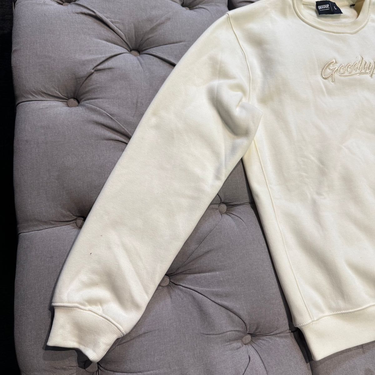 Geedup OS Script Crewneck 'Cream' (Second hand)