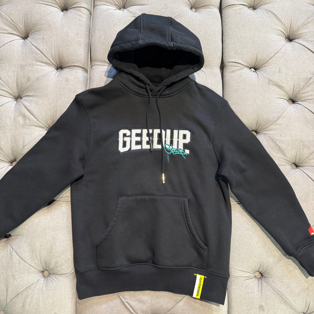 Geedup Play For Keeps x Footlocker Hoodie 'Black Turbo Green' (Second hand)
