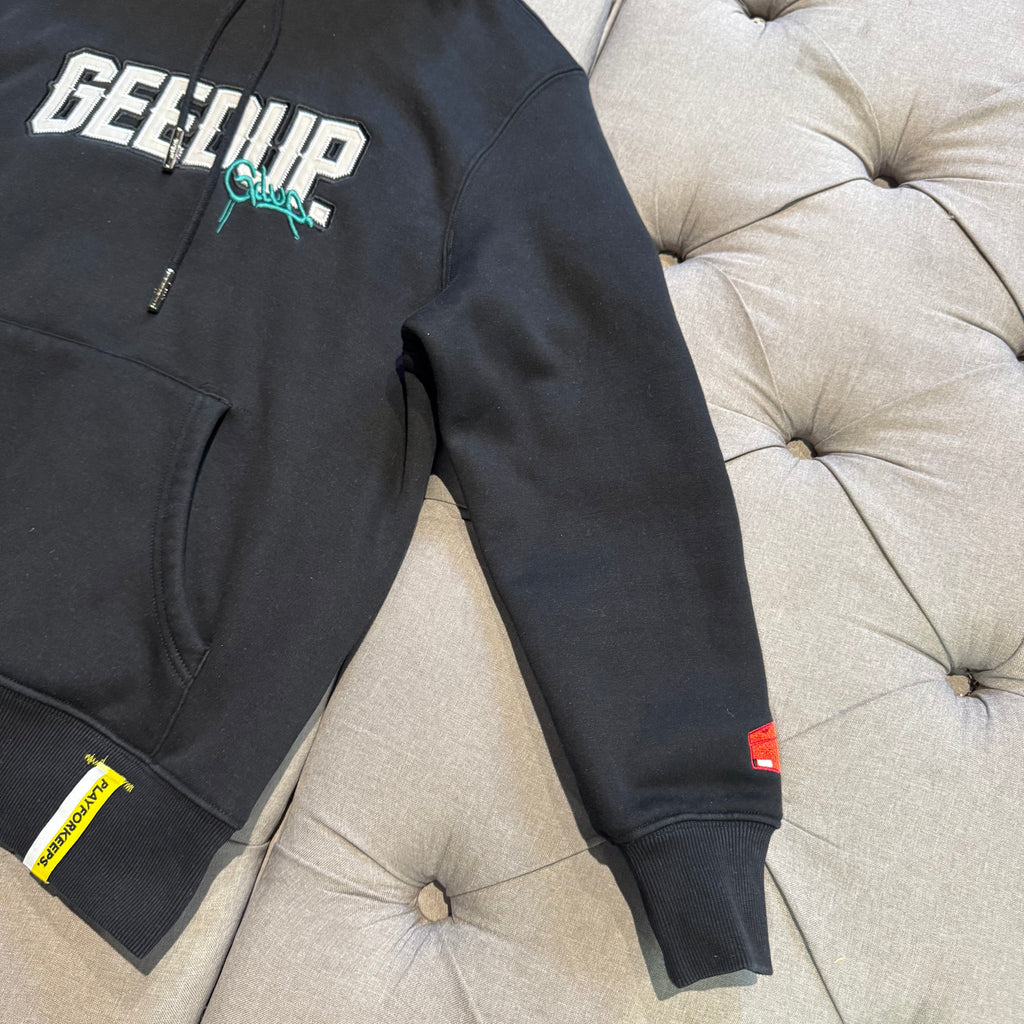 Geedup Play For Keeps x Footlocker Hoodie 'Black Turbo Green' (Second hand)