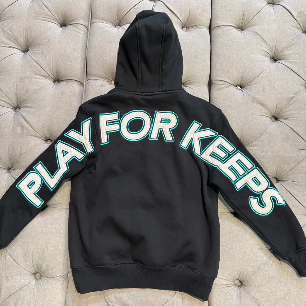 Geedup Play For Keeps x Footlocker Hoodie 'Black Turbo Green' (Second hand)