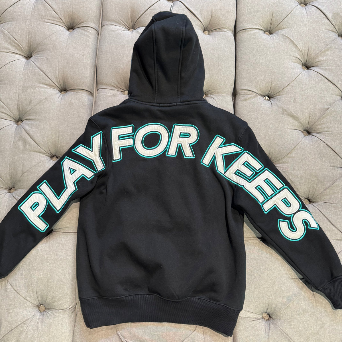 Geedup Play For Keeps x Footlocker Hoodie 'Black Turbo Green' (Second hand)