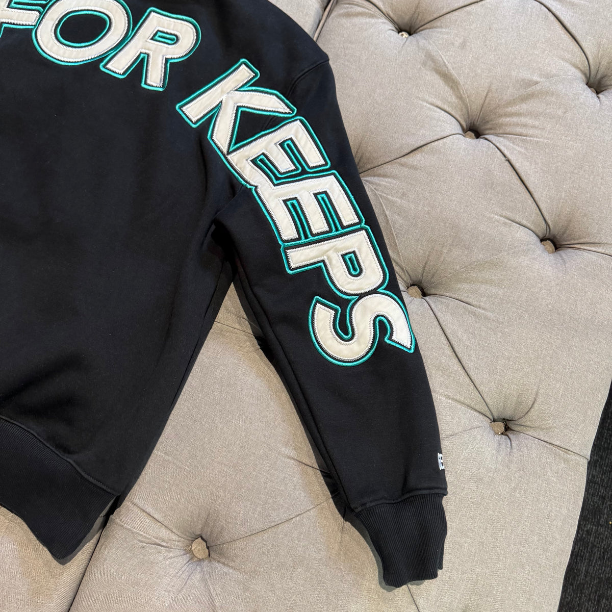 Geedup Play For Keeps x Footlocker Hoodie 'Black Turbo Green' (Second hand)