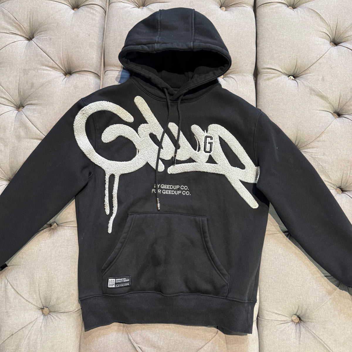Geedup Handstyle G Hoodie 'Black Light Grey' (Second hand)