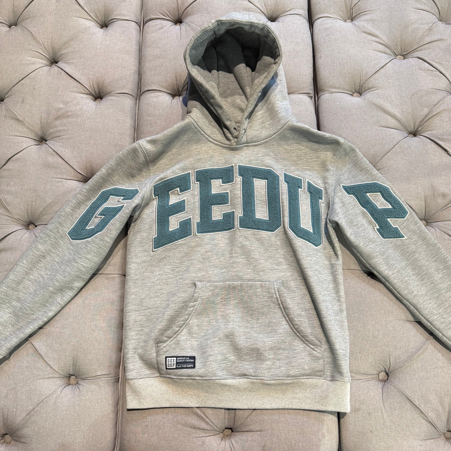 Geedup Team Logo Hoodie 'Grey Teal' (Second hand)