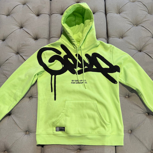 Geedup Handstyle Hoodie 'Pastel Green Black' (Second hand)