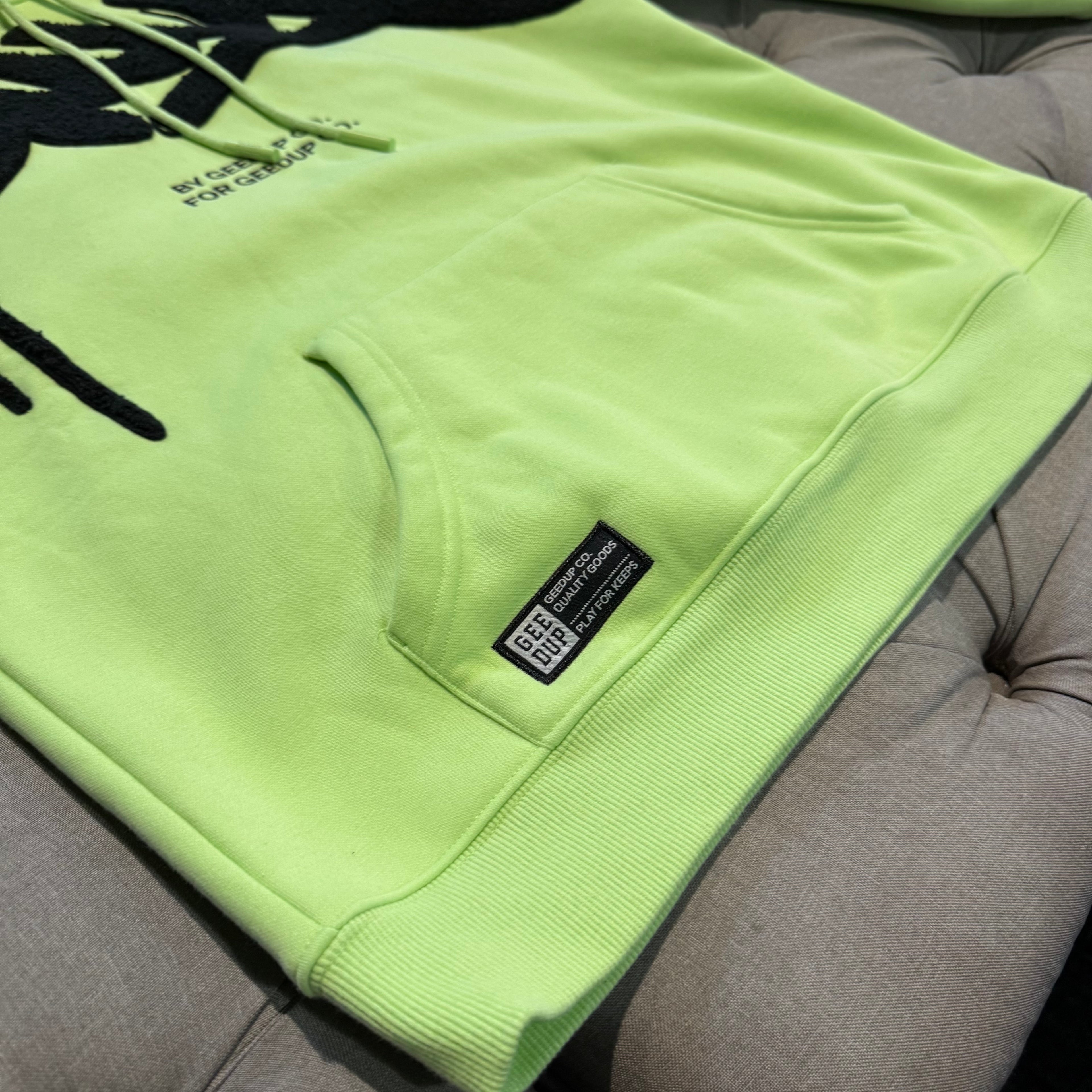 Geedup Handstyle Hoodie 'Pastel Green Black' (Second hand)