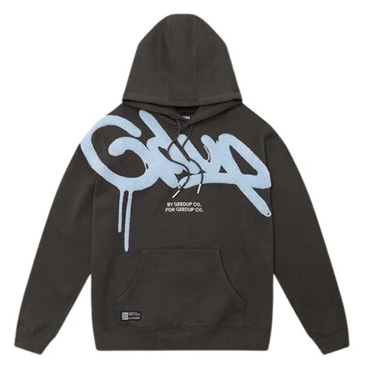 Geedup Handstyle Hoodie 'Graphite Baby Blue'