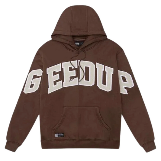 Geedup Team Logo Hoodie 'Brown/Light Grey'